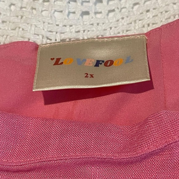 Lovefool Pink Mini Skirt Lined Slit Rayon Blend Casual 2X - Picture 3 of 10